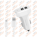 Polnac za vo Avtomobil so Micro USB kabel - WUW T22 Dual USB