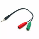 Audio Adapter - 3.5mm Razdelnik za Mikrofon i Slusalki so Kabel - Black